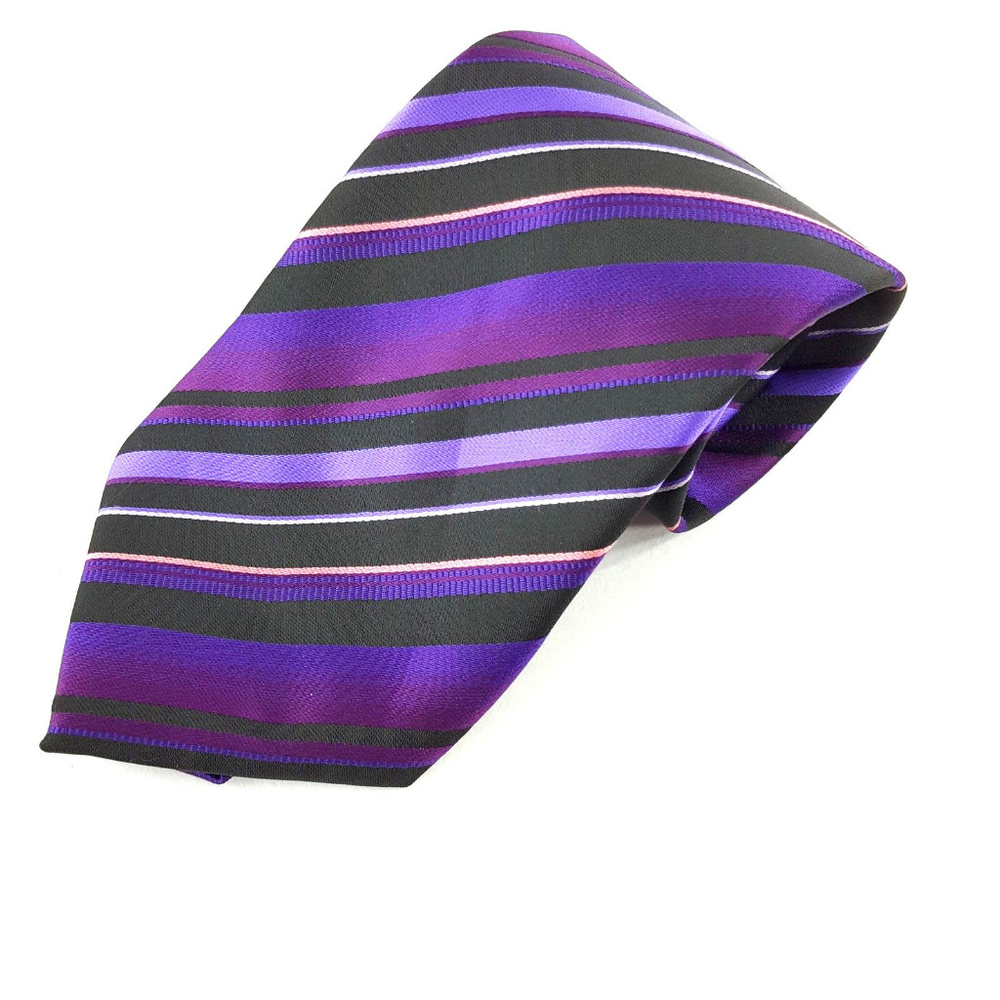 Boss Hugo Boss 100% Silk Mens Black Pink Purple